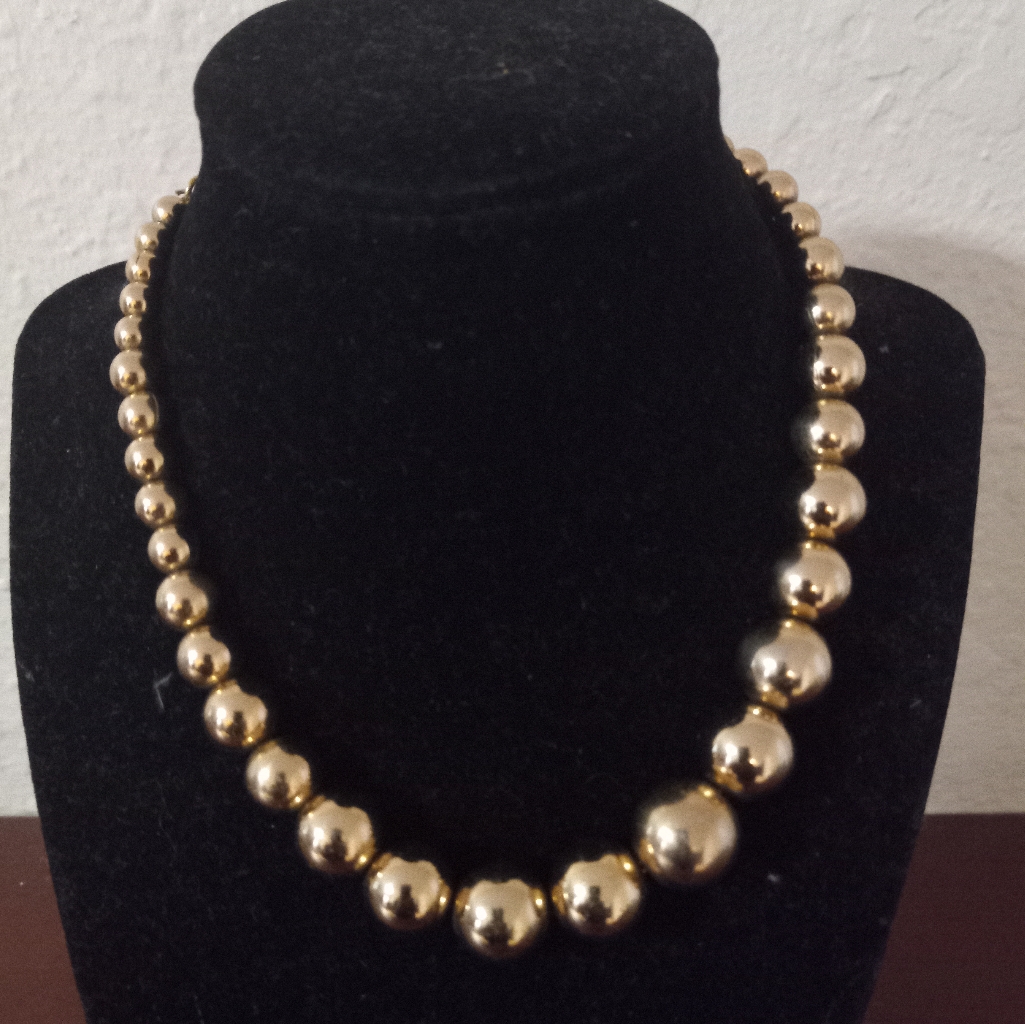 Monet Brand Gold Bead Necklace 17
